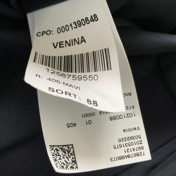 BOSS Navy Venina Patchwork Pencil Skirt Sz 2 - Picture 4 of 4